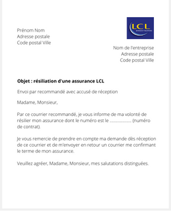 La résiliation d'un contrat LCL