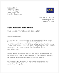 La résiliation d'une GAV LCL