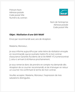 La résiliation d'une GAV MAAF