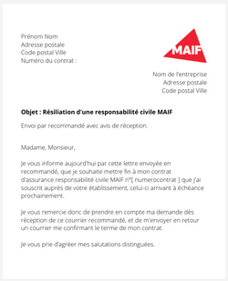 La résiliation d'une responsabilité civile MAIF