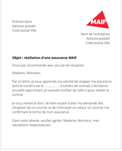 La résiliation d'un contrat MAIF