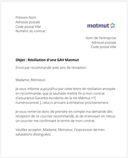 La résiliation d'une GAV Matmut