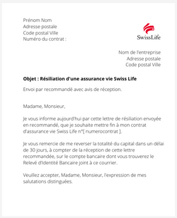 La résiliation d'une assurance vie Swiss Life