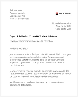 La résiliation d'une GAV Sogessur