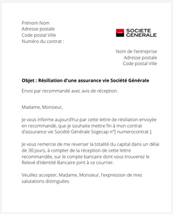 La résiliation d'une assurance vie Sogecap