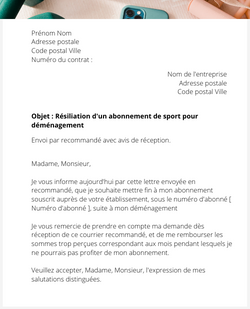 Se désabonner d'une salle de sport pour déménagement