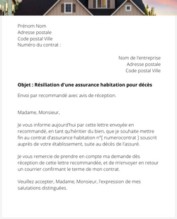 La résiliation d'une assurance habitation en cas de décès