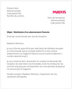 Se désabonner du magazine Parents