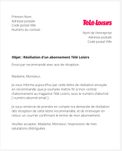 Se désabonner du magazine Télé Loisirs