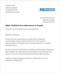 Se désabonner du journal Le Progrès