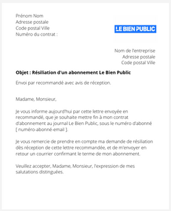 Se désabonner du journal Le Bien Public