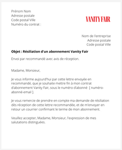 Se désabonner de Vanity Fair