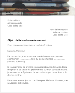la lettre pour resilier un abonnement cmi