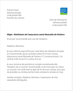 La résiliation d'une assurance santé Mutuelle de Poitiers