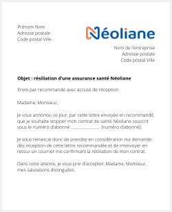 Résilier une assurance santé Néoliane