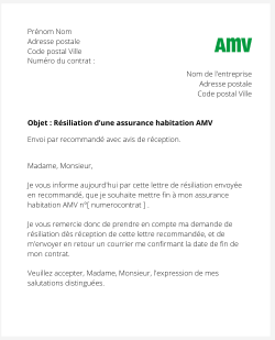 La résiliation d'un contrat logement AMV