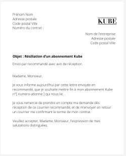 La résiliation d'un abonnement de box Kube