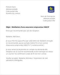 La résiliation d'une assurance emprunteur MACIF