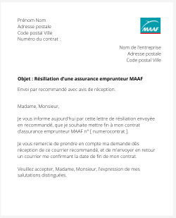 La résiliation d'une assurance emprunteur MAAF