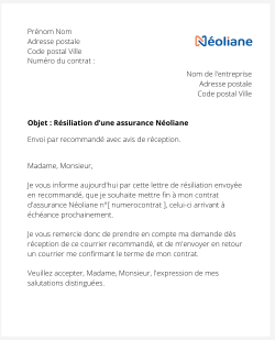 La résiliation d'un contrat Néoliane