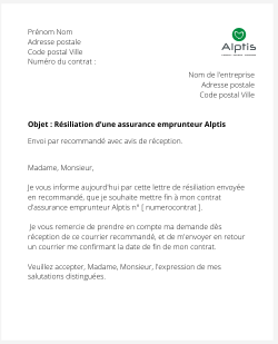 La résiliation d'une assurance emprunteur Alptis