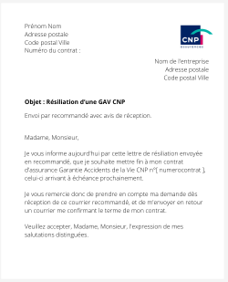 ¨resilier une gav cnp