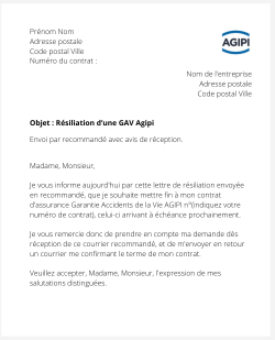 La résiliation d'une GAV AGIPI