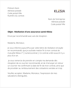 La résiliation d'une assurance santé Klésia