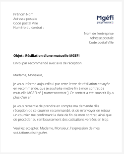 La résiliation d'une assurance santé MGEFI