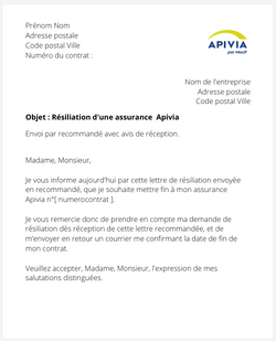 La résiliation d'un contrat Apivia