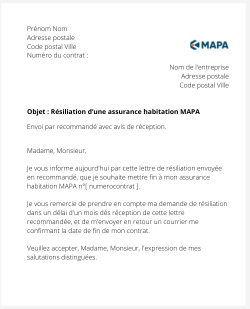 La résiliation d'une assurance habitation MAPA