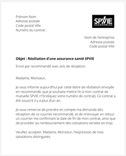 La résiliation d'une assurance santé SPVIE