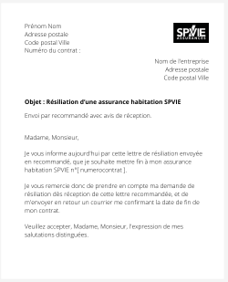 La résiliation d'une assurance logement SPVIE