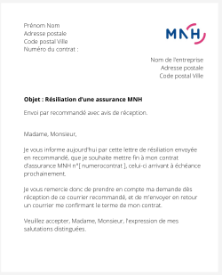 La résiliation d'un contrat MNH