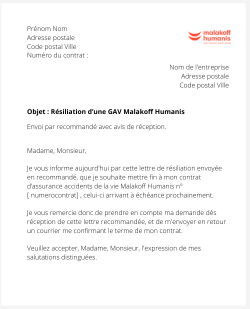 La résiliation d'une GAV Malakoff Humanis