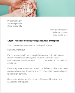 lettre resiliation prevoyance entreprise