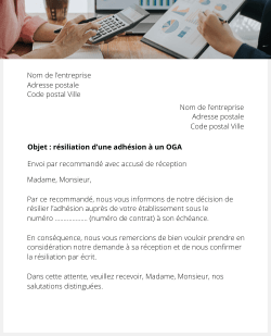 lettre resiliation oga