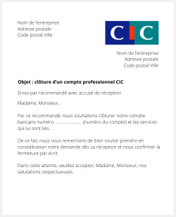 lettre cloture compte pro cic