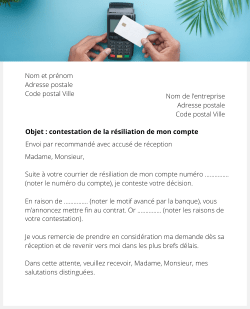 lettre contestation cloture compte par la banque