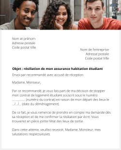 la lettre pour resilier une assurance habitation etudiant