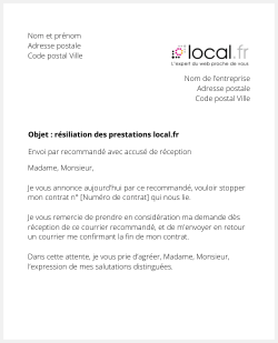 lettre resiliation local.fr