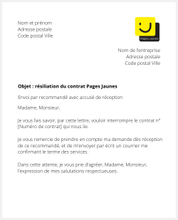 lettre resiliation pages jaunes