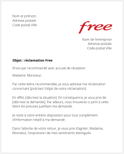 lettre reclamation free