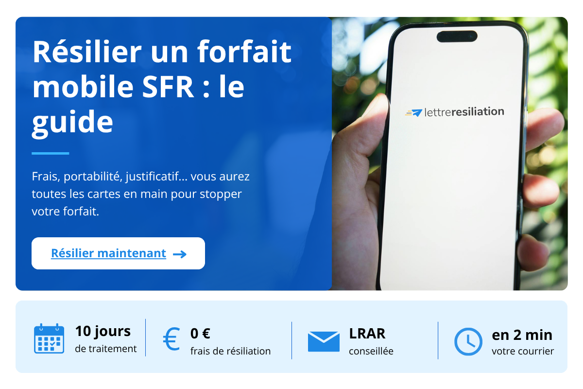lettre résiliation forfait mobile SFR