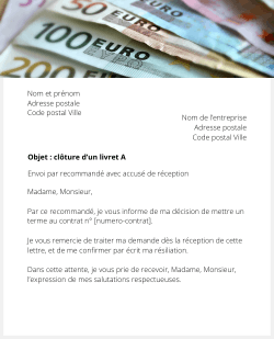 lettre cloture livret a