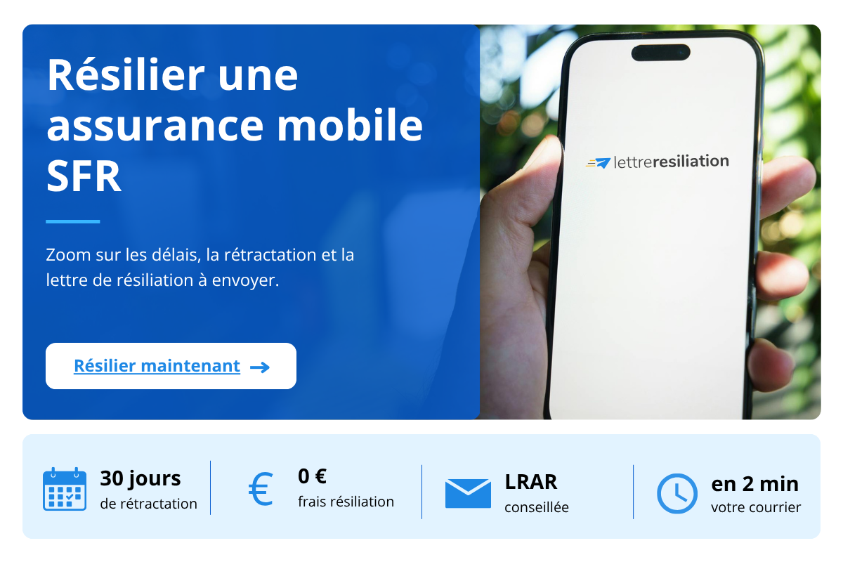 lettre résiliation assurance mobile SFR