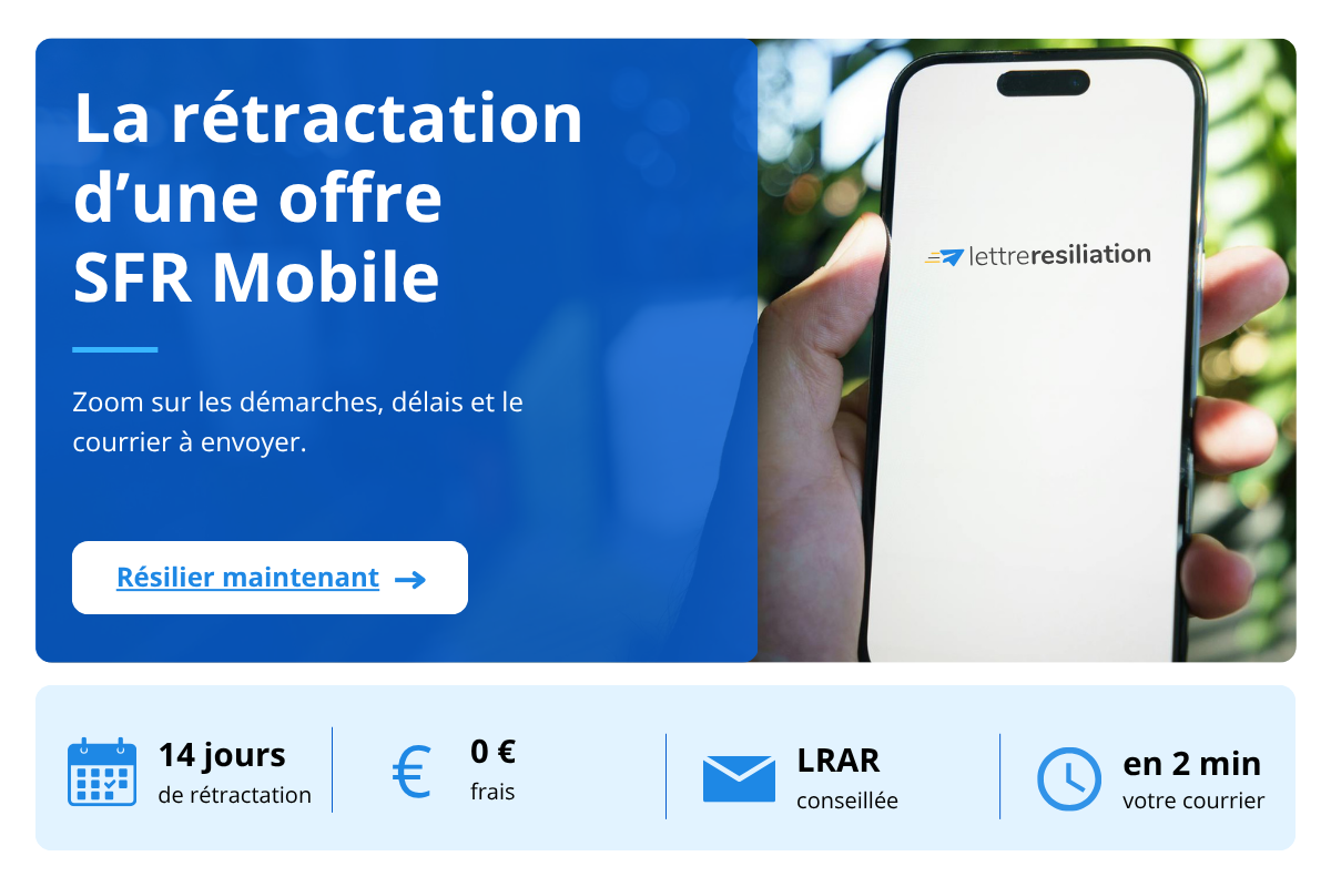 rétractation forfait mobile SFR