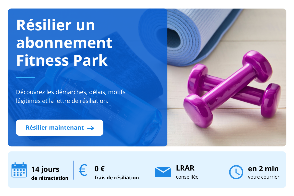 resilier abonnement fitness park