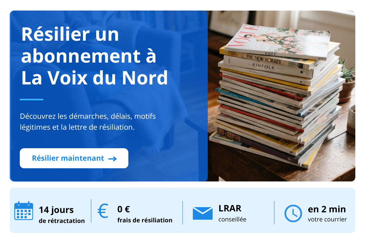 resiliation journal la voix du nord