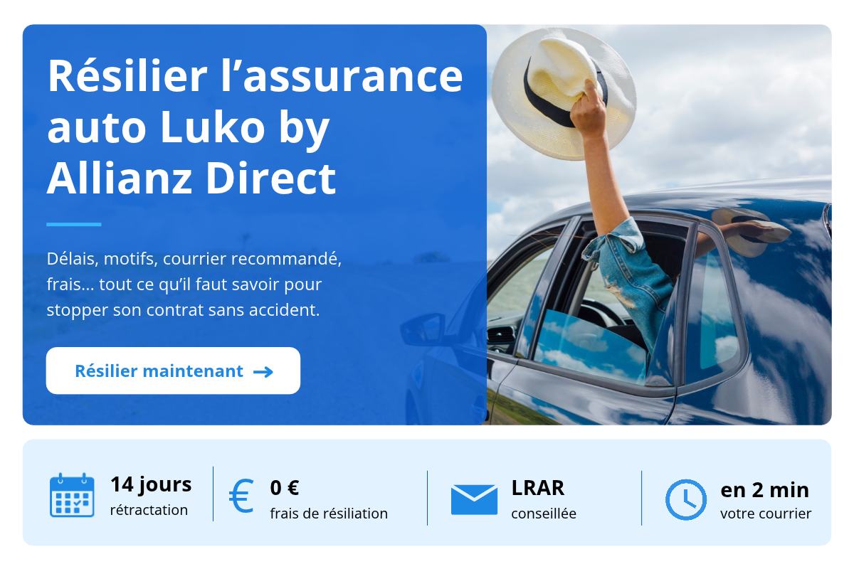 résiliation assurance auto Luko by Allianz Direct